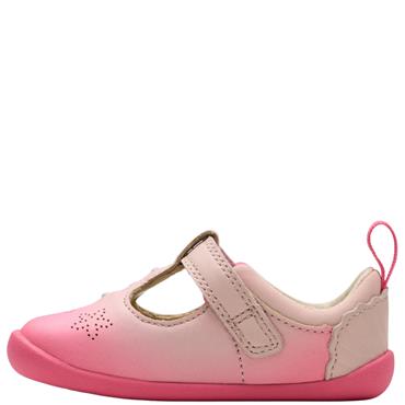 CLARKS KIDS T/BAR STRAP SHOE - PINK